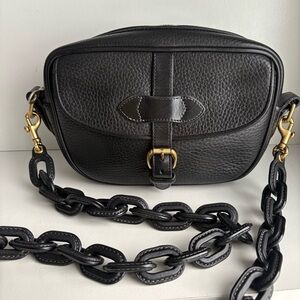 Dooney and Bourke awl Black Leather Overland Buckle Crossbody Bag